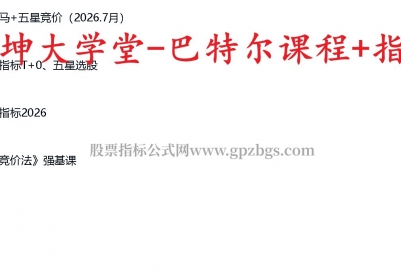 乾坤大学堂【巴特尔 I五星竞价+五星黑马】视频课程指标...